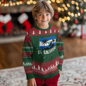 El Salvador Flag Knit Sweatshirt Salvadoran Pride Torogoz Bird Palm Tree Volcano TS10 Christmas Print Your Wear
