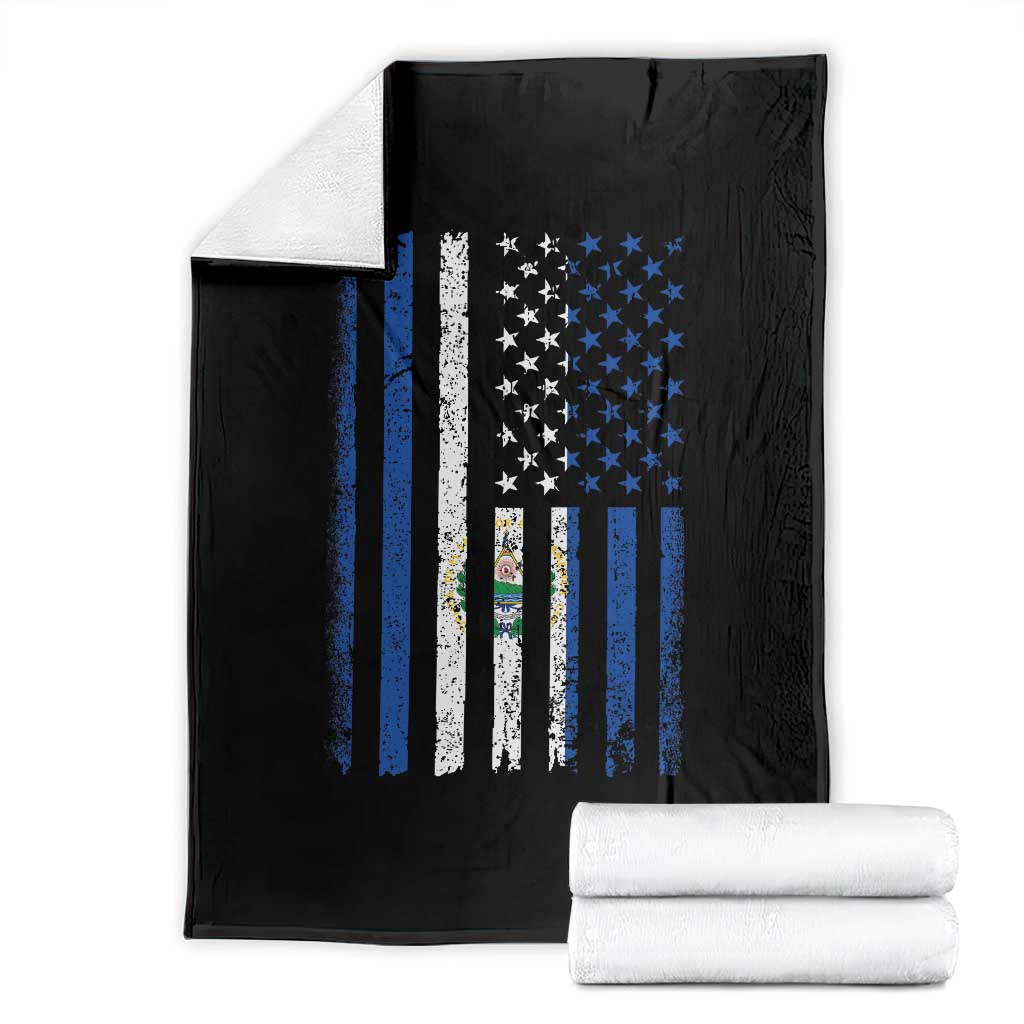 Salvadoran America Flag Throw Blanket El Salvador USA Patriotic TS10 Black Print Your Wear