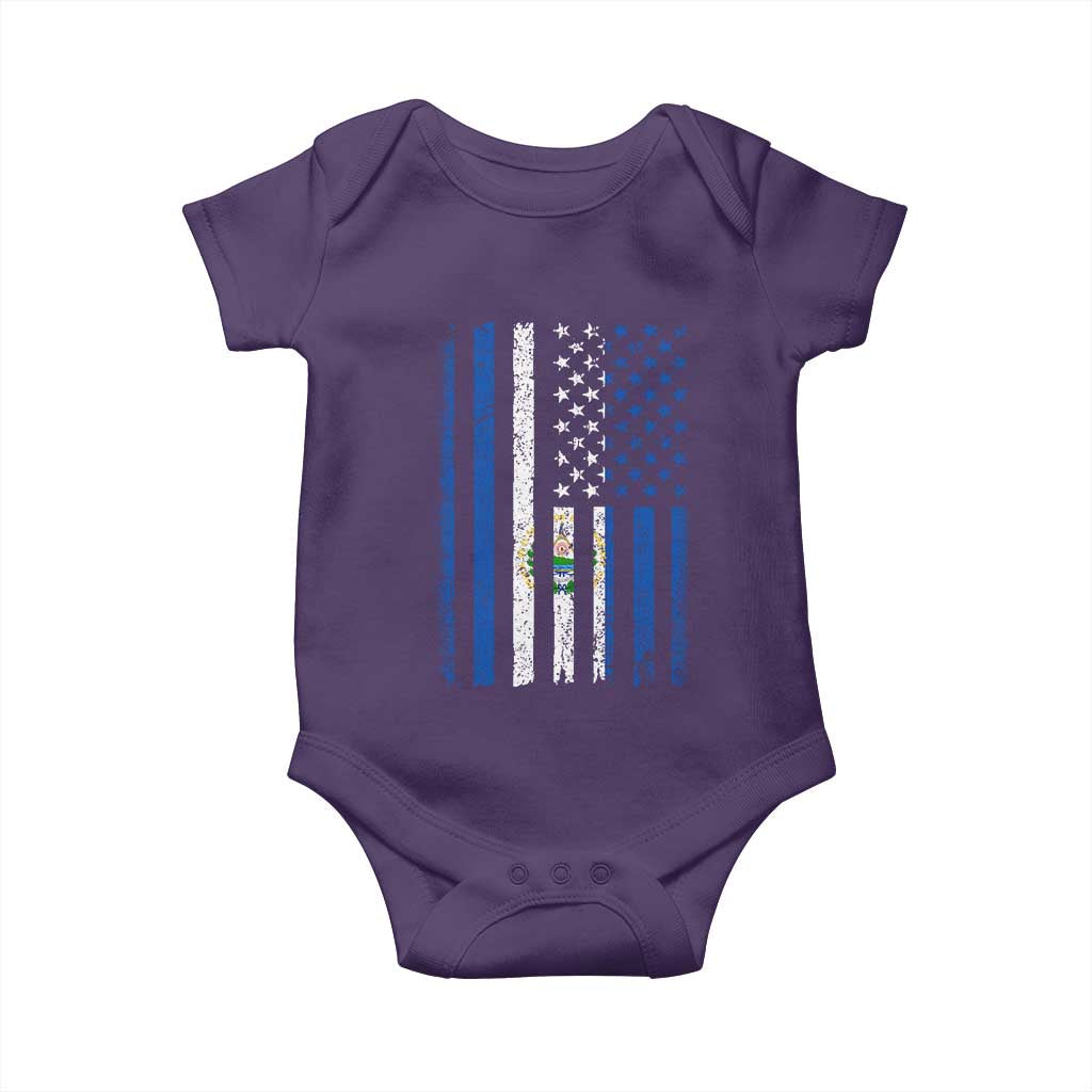 Salvadoran America Flag Baby Onesie El Salvador USA Patriotic TS10 Purple Print Your Wear