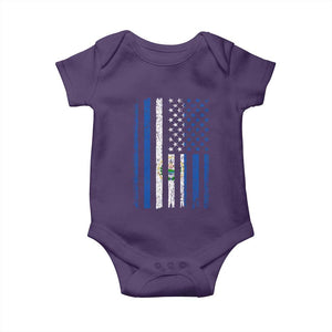 Salvadoran America Flag Baby Onesie El Salvador USA Patriotic TS10 Purple Print Your Wear