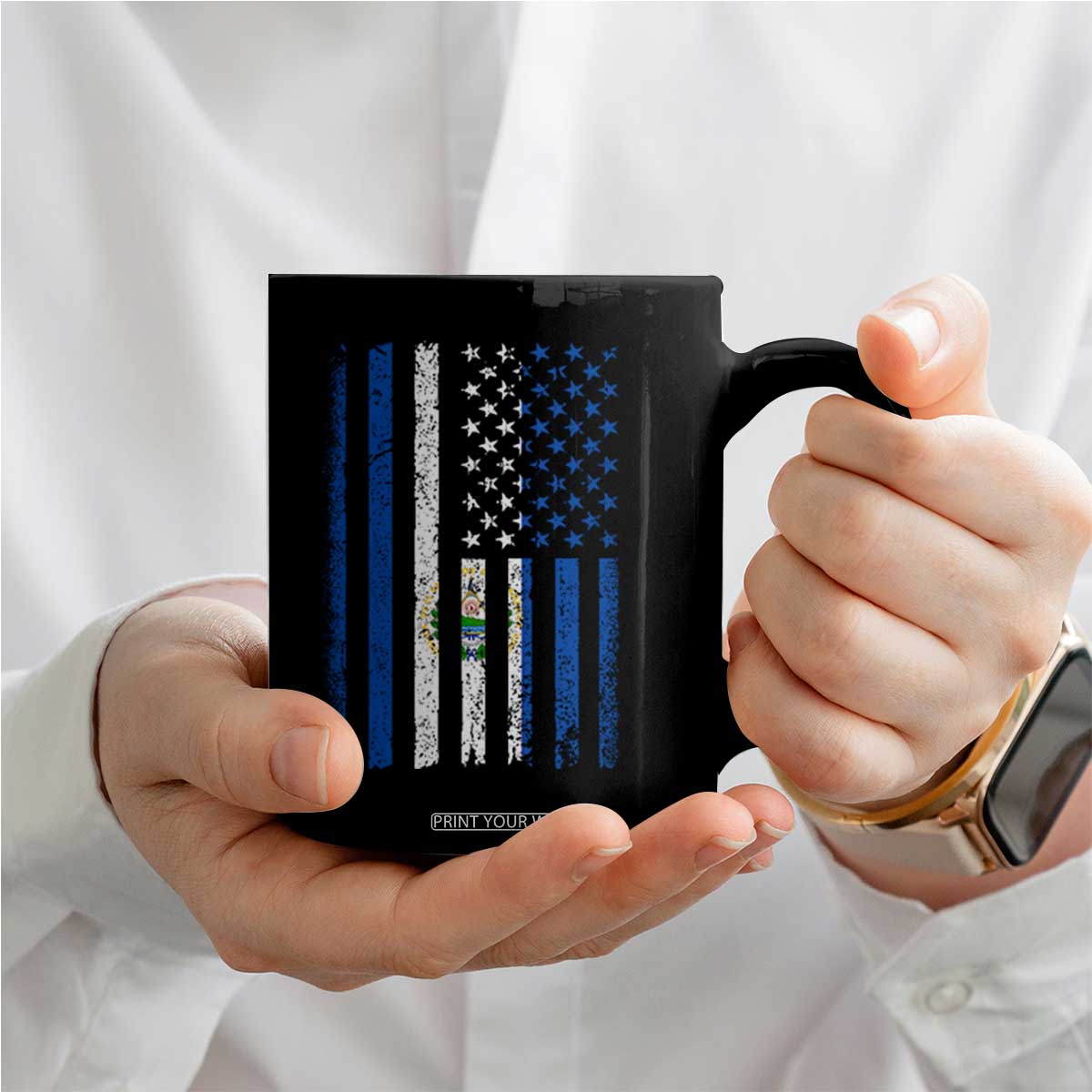Salvadoran America Flag Coffee Mug El Salvador USA Patriotic TS10 Print Your Wear