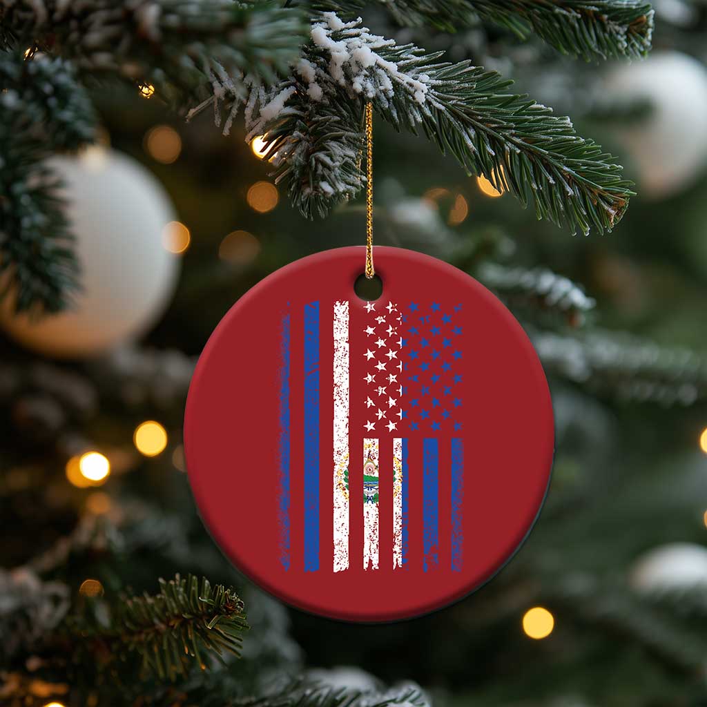 Salvadoran America Flag Christmas Ornament El Salvador USA Patriotic TS10 Print Your Wear