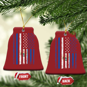 Salvadoran America Flag Christmas Ornament El Salvador USA Patriotic TS10 Bell Flake Red Print Your Wear