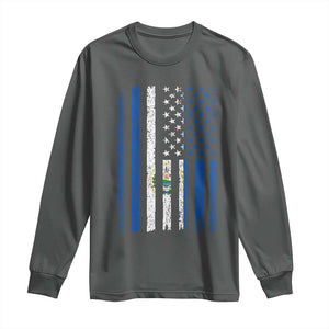 Salvadoran America Flag Long Sleeve Shirt El Salvador USA Patriotic TS10 Dark Heather Print Your Wear
