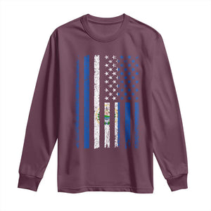 Salvadoran America Flag Long Sleeve Shirt El Salvador USA Patriotic TS10 Maroon Print Your Wear