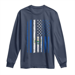 Salvadoran America Flag Long Sleeve Shirt El Salvador USA Patriotic TS10 Navy Print Your Wear