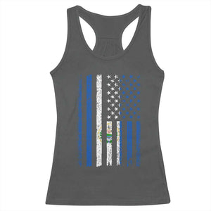 Salvadoran America Flag Racerback Tank Top El Salvador USA Patriotic TS10 Dark Heather Print Your Wear
