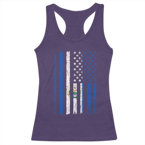 Salvadoran America Flag Racerback Tank Top El Salvador USA Patriotic TS10 Purple Print Your Wear