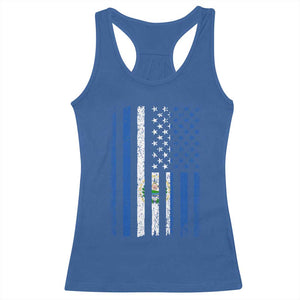 Salvadoran America Flag Racerback Tank Top El Salvador USA Patriotic TS10 Royal Blue Print Your Wear