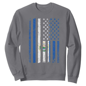 Salvadoran America Flag Sweatshirt El Salvador USA Patriotic TS10 Charcoal Print Your Wear