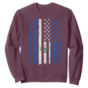 Salvadoran America Flag Sweatshirt El Salvador USA Patriotic TS10 Maroon Print Your Wear