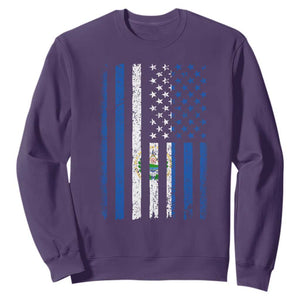 Salvadoran America Flag Sweatshirt El Salvador USA Patriotic TS10 Purple Print Your Wear