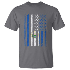 Salvadoran America Flag T Shirt El Salvador USA Patriotic TS10 Charcoal Print Your Wear