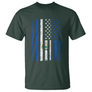 Salvadoran America Flag T Shirt El Salvador USA Patriotic TS10 Dark Forest Green Print Your Wear