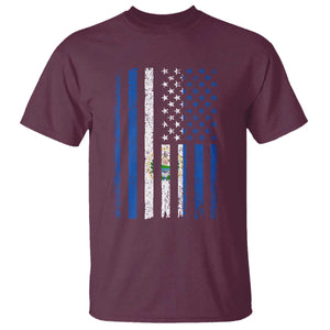 Salvadoran America Flag T Shirt El Salvador USA Patriotic TS10 Maroon Print Your Wear