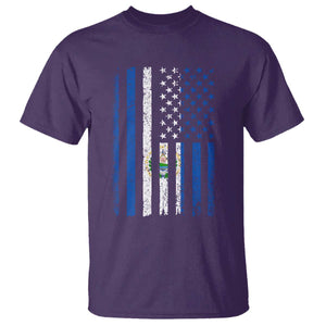 Salvadoran America Flag T Shirt El Salvador USA Patriotic TS10 Purple Print Your Wear