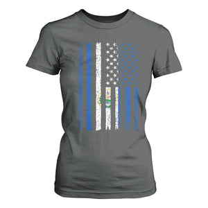 Salvadoran America Flag T Shirt For Women El Salvador USA Patriotic TS10 Dark Heather Print Your Wear