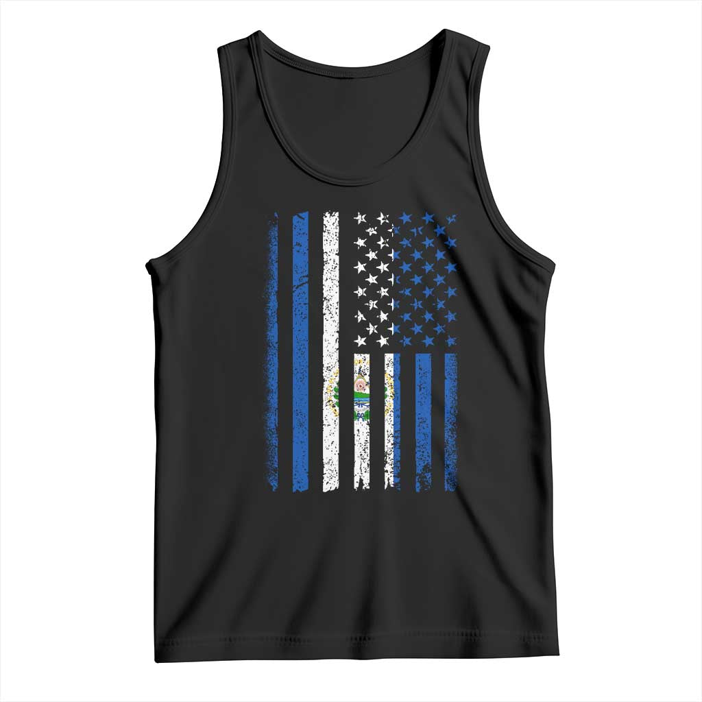 Salvadoran America Flag Tank Top El Salvador USA Patriotic TS10 Black Print Your Wear