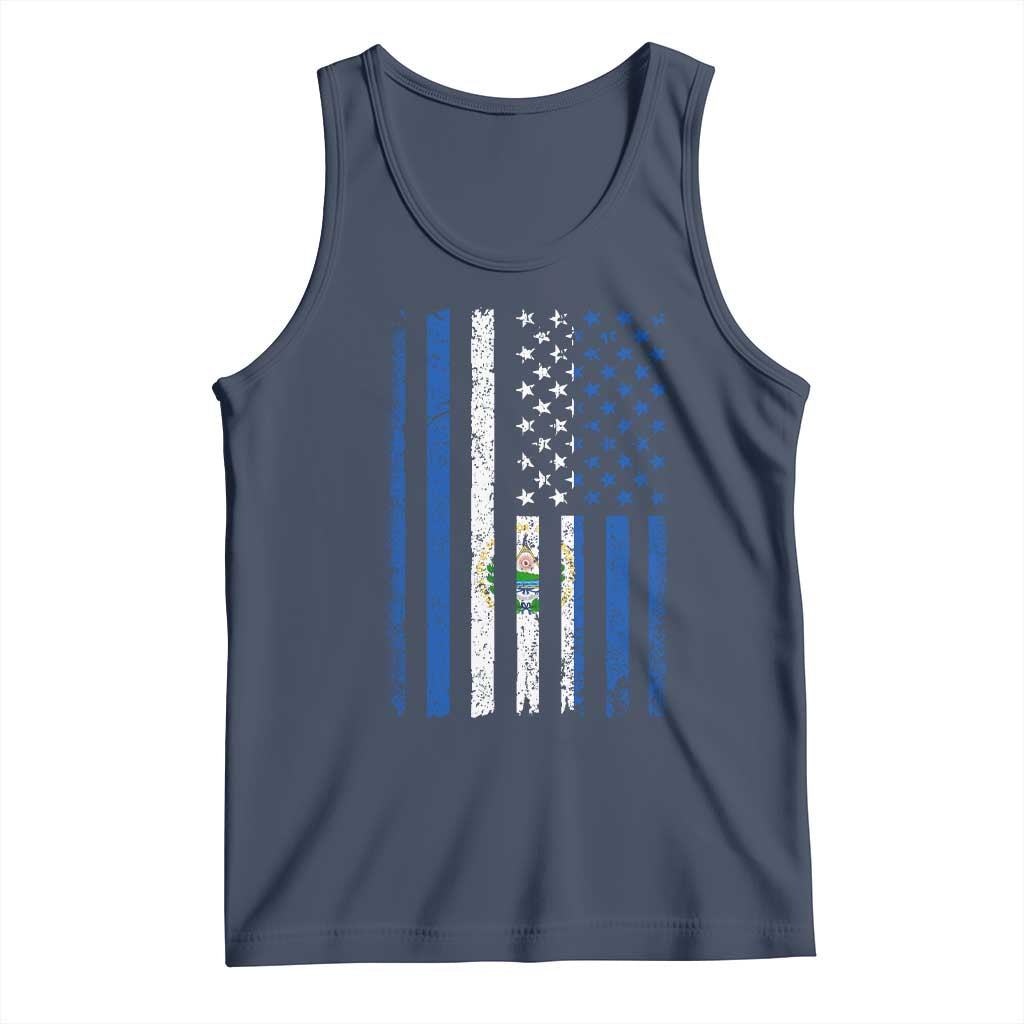 Salvadoran America Flag Tank Top El Salvador USA Patriotic TS10 Navy Print Your Wear