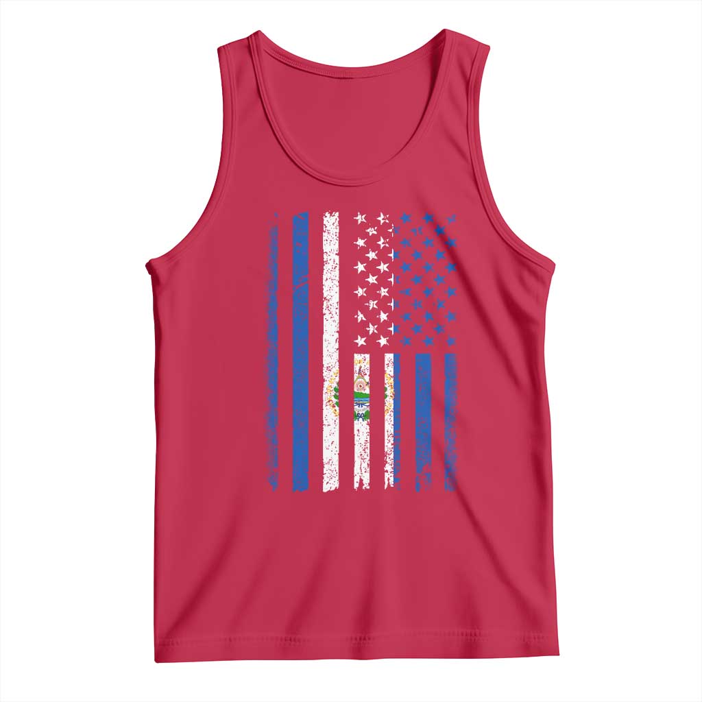 Salvadoran America Flag Tank Top El Salvador USA Patriotic TS10 Red Print Your Wear