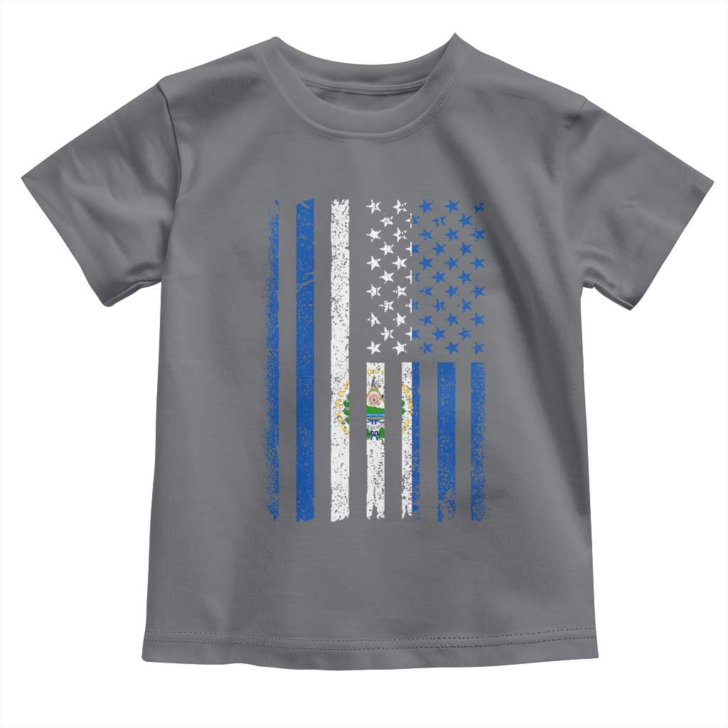 Salvadoran America Flag Toddler T Shirt El Salvador USA Patriotic TS10 Charcoal Print Your Wear
