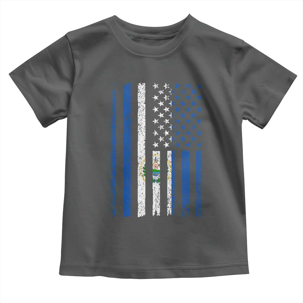 Salvadoran America Flag Toddler T Shirt El Salvador USA Patriotic TS10 Dark Heather Print Your Wear