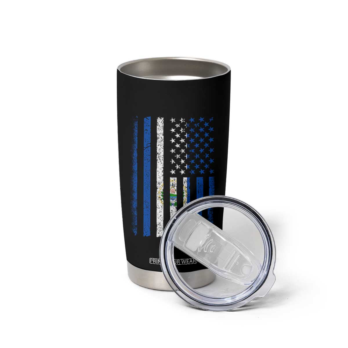 Salvadoran America Flag Tumbler Cup El Salvador USA Patriotic TS10 Print Your Wear