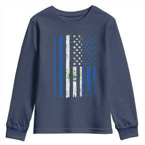 Salvadoran America Flag Youth Sweatshirt El Salvador USA Patriotic TS10 Navy Print Your Wear