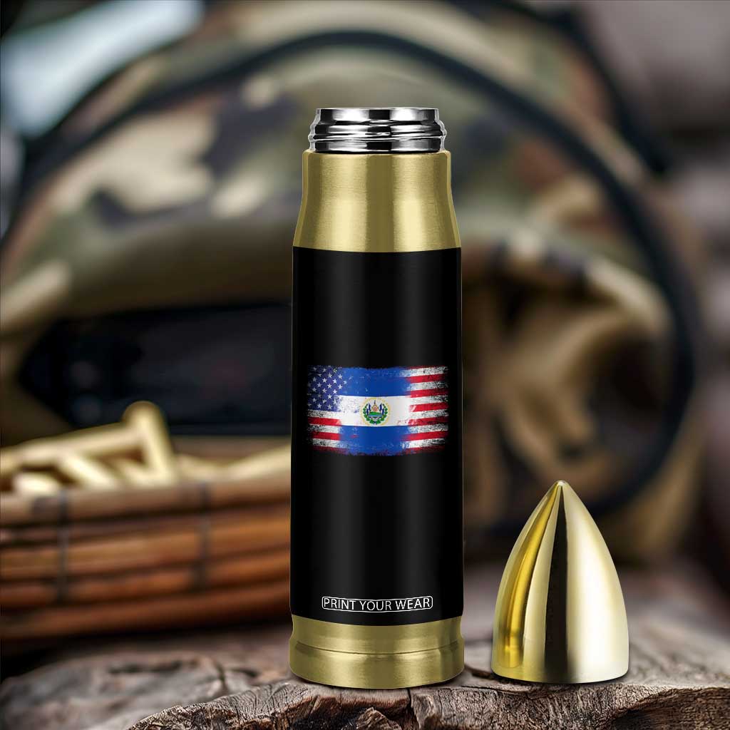El Salvador American Flag Bullet Tumbler Distressed Grunge USA Salvadoran Pride TS10 Print Your Wear