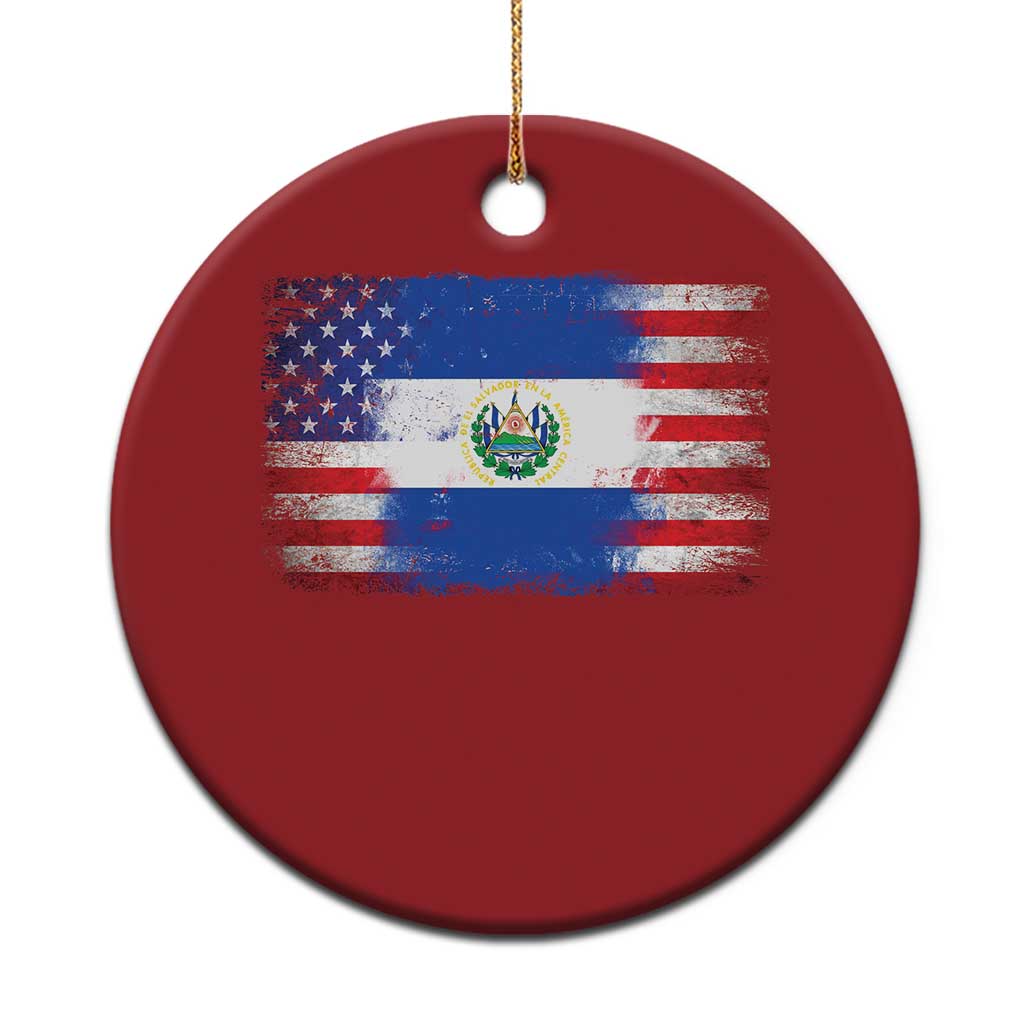El Salvador American Flag Christmas Ornament Distressed Grunge USA Salvadoran Pride TS10 Print Your Wear