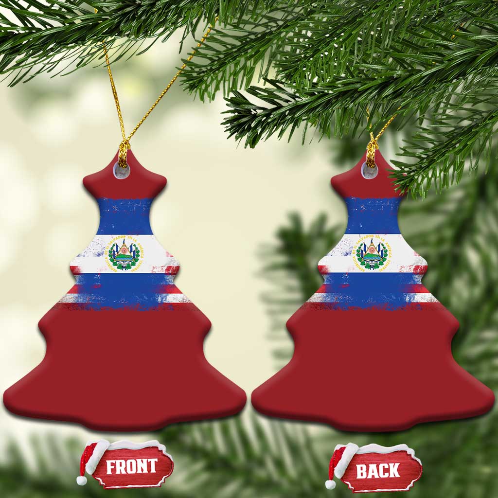 El Salvador American Flag Christmas Ornament Distressed Grunge USA Salvadoran Pride TS10 Christmas Tree Red Print Your Wear