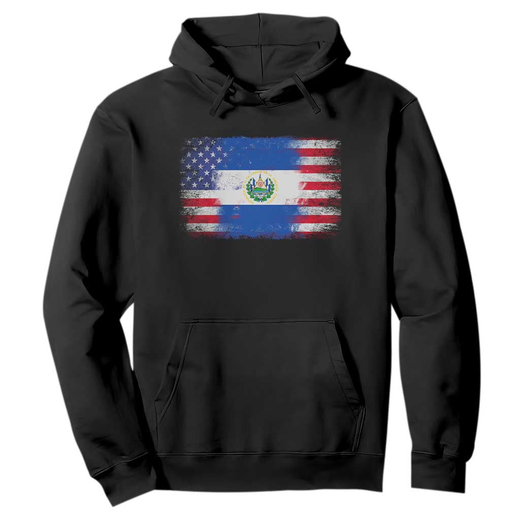 El Salvador American Flag Hoodie Distressed Grunge USA Salvadoran Pride TS10 Black Print Your Wear