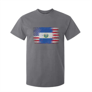 El Salvador American Flag T Shirt For Kid Distressed Grunge USA Salvadoran Pride TS10 Charcoal Print Your Wear