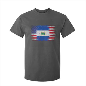 El Salvador American Flag T Shirt For Kid Distressed Grunge USA Salvadoran Pride TS10 Dark Heather Print Your Wear