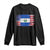 El Salvador American Flag Long Sleeve Shirt Distressed Grunge USA Salvadoran Pride TS10 Black Print Your Wear
