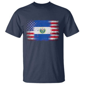 El Salvador American Flag T Shirt Distressed Grunge USA Salvadoran Pride TS10 Navy Print Your Wear