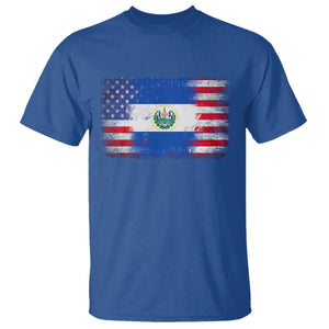 El Salvador American Flag T Shirt Distressed Grunge USA Salvadoran Pride TS10 Royal Blue Print Your Wear