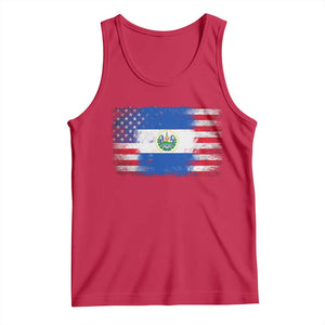 El Salvador American Flag Tank Top Distressed Grunge USA Salvadoran Pride TS10 Red Print Your Wear