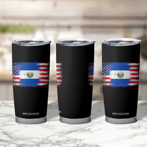 El Salvador American Flag Tumbler Cup Distressed Grunge USA Salvadoran Pride TS10 Print Your Wear