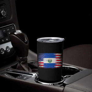 El Salvador American Flag Tumbler Cup Distressed Grunge USA Salvadoran Pride TS10 Print Your Wear