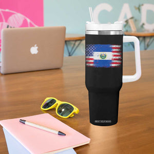 El Salvador American Flag Tumbler With Handle Distressed Grunge USA Salvadoran Pride TS10 Print Your Wear
