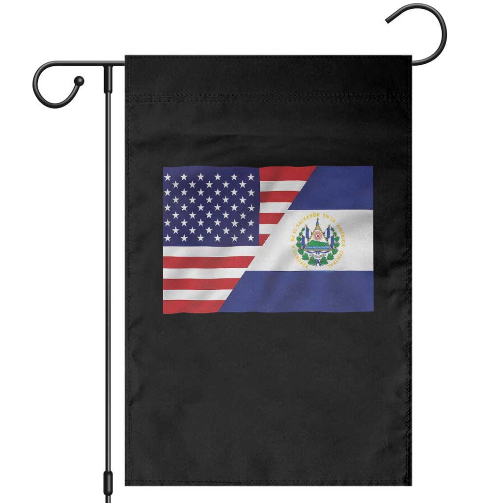El Salvador American Flag Garden Flag Salvadoran USA Pride Heritage Roots TS10 Black Print Your Wear