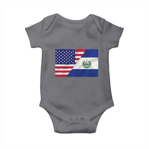 El Salvador American Flag Baby Onesie Salvadoran USA Pride Heritage Roots TS10 Charcoal Print Your Wear