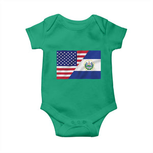 El Salvador American Flag Baby Onesie Salvadoran USA Pride Heritage Roots TS10 Irish Green Print Your Wear