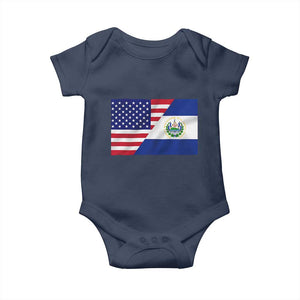 El Salvador American Flag Baby Onesie Salvadoran USA Pride Heritage Roots TS10 Navy Print Your Wear