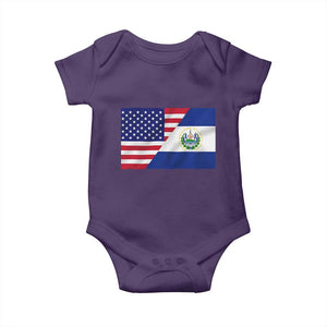 El Salvador American Flag Baby Onesie Salvadoran USA Pride Heritage Roots TS10 Purple Print Your Wear