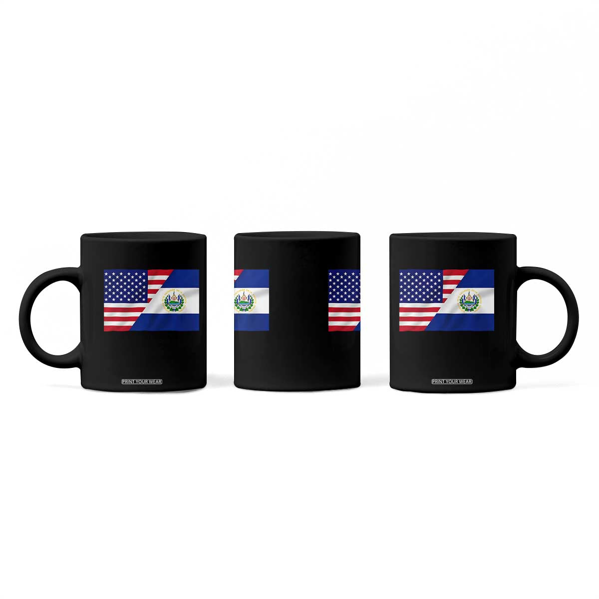 El Salvador American Flag Coffee Mug Salvadoran USA Pride Heritage Roots TS10 Print Your Wear
