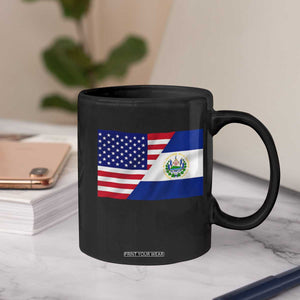 El Salvador American Flag Coffee Mug Salvadoran USA Pride Heritage Roots TS10 Print Your Wear