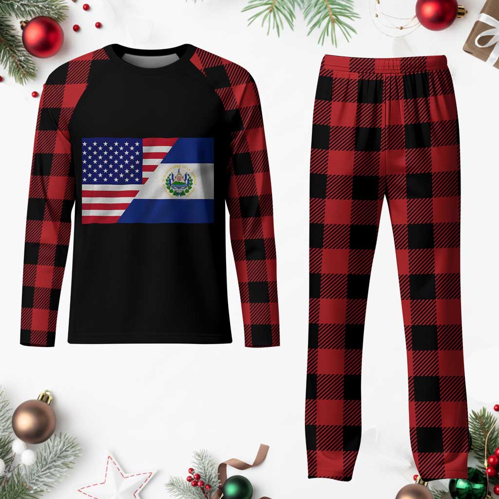 El Salvador American Flag Plaid Pajama Set Salvadoran USA Pride Heritage Roots TS10 Buffalo Plaid Print Your Wear