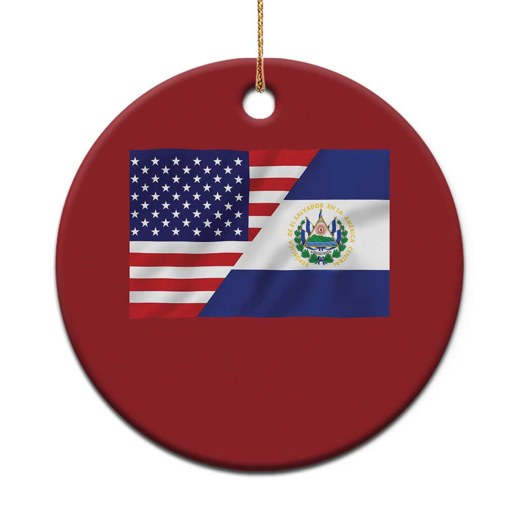 El Salvador American Flag Christmas Ornament Salvadoran USA Pride Heritage Roots TS10 Print Your Wear